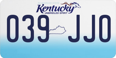 KY license plate 039JJO