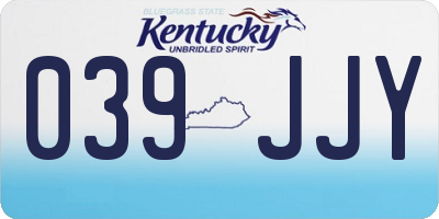 KY license plate 039JJY