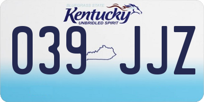 KY license plate 039JJZ