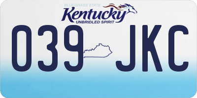 KY license plate 039JKC