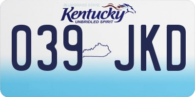 KY license plate 039JKD