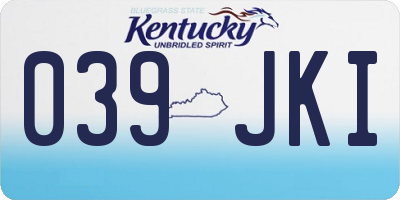 KY license plate 039JKI