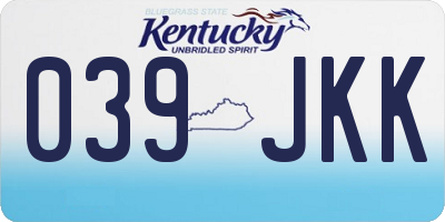 KY license plate 039JKK