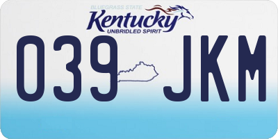 KY license plate 039JKM