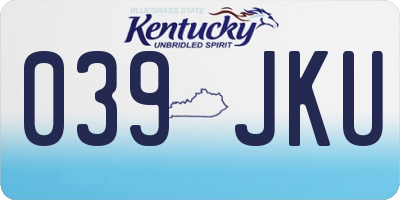 KY license plate 039JKU