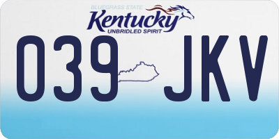 KY license plate 039JKV