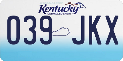 KY license plate 039JKX