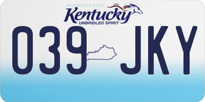 KY license plate 039JKY