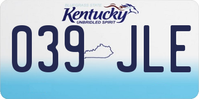 KY license plate 039JLE