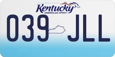 KY license plate 039JLL