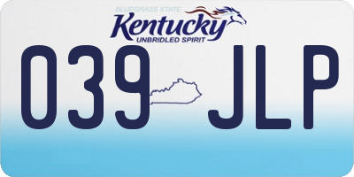 KY license plate 039JLP