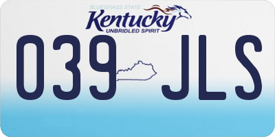 KY license plate 039JLS
