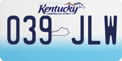 KY license plate 039JLW