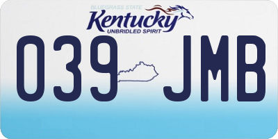 KY license plate 039JMB