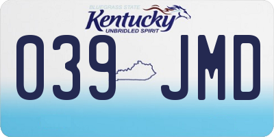 KY license plate 039JMD
