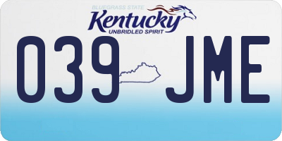 KY license plate 039JME