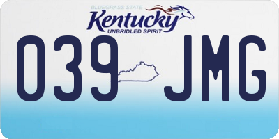 KY license plate 039JMG