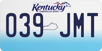 KY license plate 039JMT