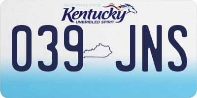 KY license plate 039JNS