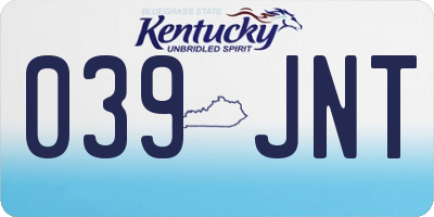 KY license plate 039JNT