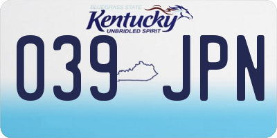 KY license plate 039JPN