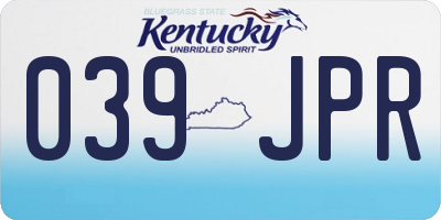 KY license plate 039JPR