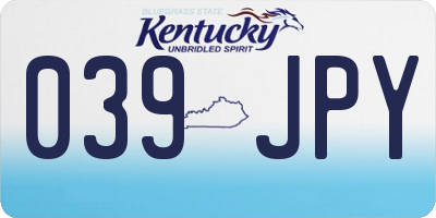 KY license plate 039JPY