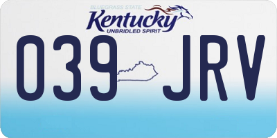 KY license plate 039JRV