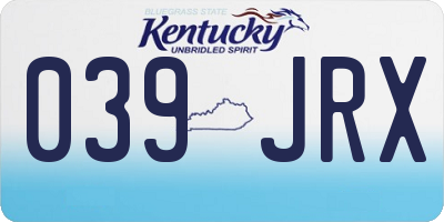 KY license plate 039JRX