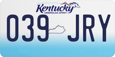 KY license plate 039JRY