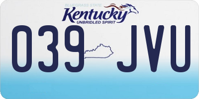 KY license plate 039JVU