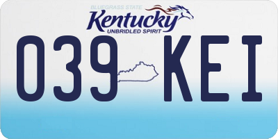 KY license plate 039KEI