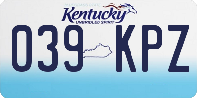KY license plate 039KPZ