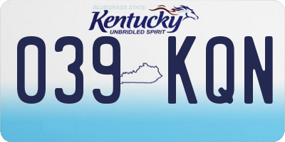 KY license plate 039KQN