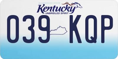 KY license plate 039KQP