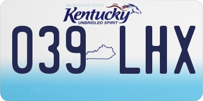 KY license plate 039LHX