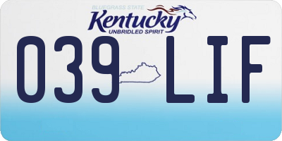 KY license plate 039LIF