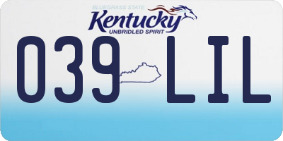 KY license plate 039LIL