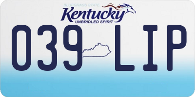 KY license plate 039LIP