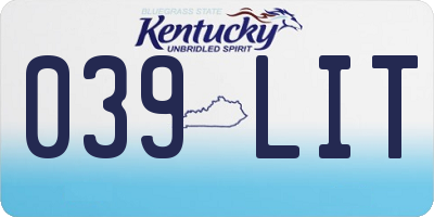 KY license plate 039LIT