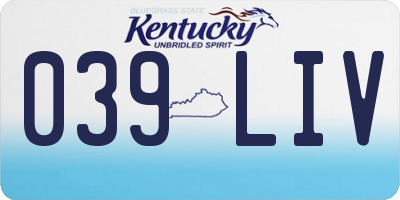 KY license plate 039LIV