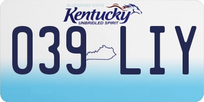 KY license plate 039LIY