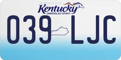 KY license plate 039LJC