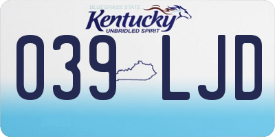 KY license plate 039LJD