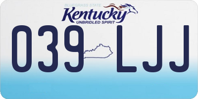KY license plate 039LJJ