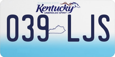 KY license plate 039LJS