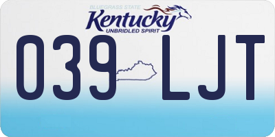 KY license plate 039LJT