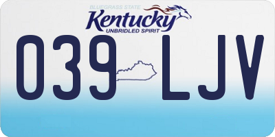 KY license plate 039LJV