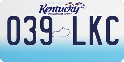 KY license plate 039LKC