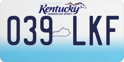 KY license plate 039LKF